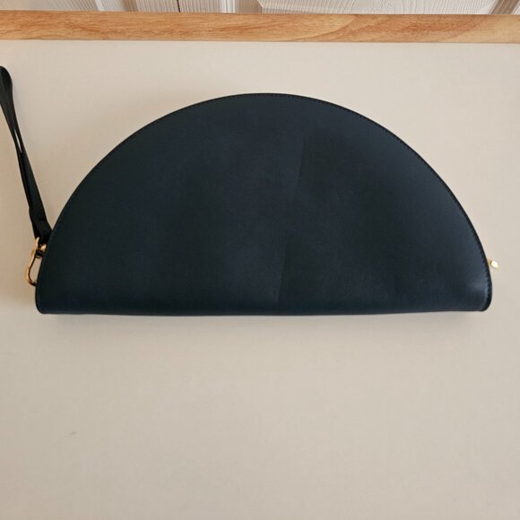 Like-New Authentic Tiffany & Co. Deep Teal Half Moon Zip Around Wallet - Picture 2 of 6